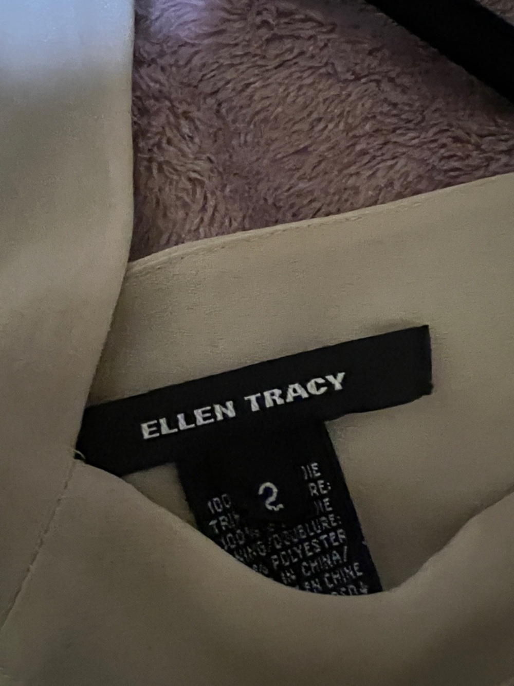 Ellen Tracy Cream V-Neck Wrap Midi Dress - Picture 2 of 6